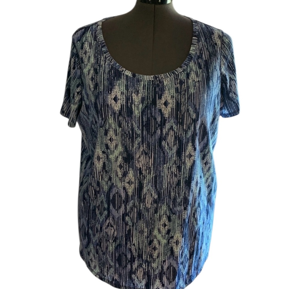 Relativity Plus Size Cotton Short Sleeve Blue Top Size 2X - Picture 11 of 11